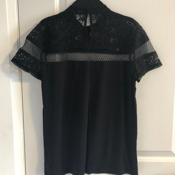 Express Black Top Lace Top - Picture 2 of 4